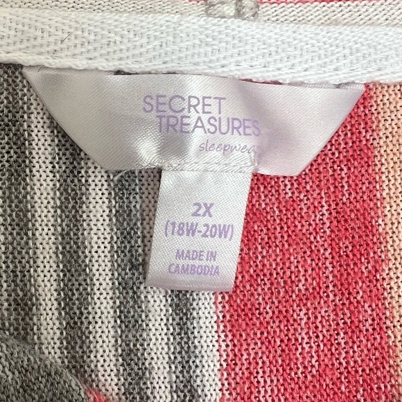 Secret Treasures Cozy Striped Hoodie Pullover – Size 2X - Picture 4 of 5